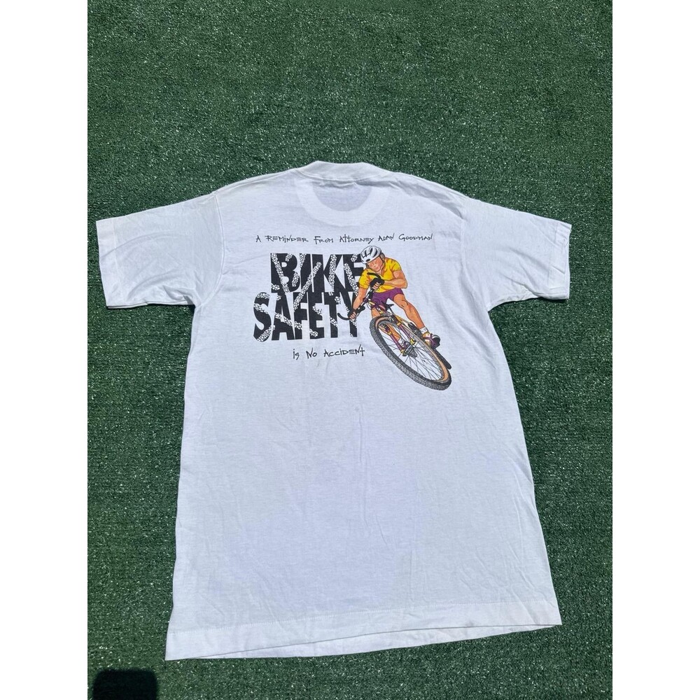Vintage Cycling Biking Safety Attorney Alan Goodman Single Stitch Size Medium